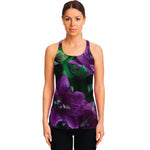 Purple Alstroemeria Print Women's Racerback Tank Top
