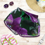 Purple Alstroemeria Print Women's Shorts