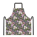 Purple Alstroemeria Zigzag Pattern Print Apron