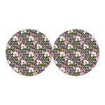 Purple Alstroemeria Zigzag Pattern Print Car Coasters