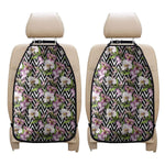 Purple Alstroemeria Zigzag Pattern Print Car Seat Organizers