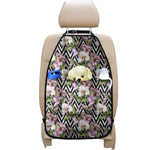 Purple Alstroemeria Zigzag Pattern Print Car Seat Organizers