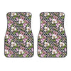 Purple Alstroemeria Zigzag Pattern Print Front Car Floor Mats