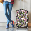 Purple Alstroemeria Zigzag Pattern Print Luggage Cover