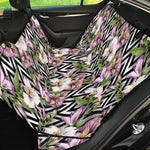 Purple Alstroemeria Zigzag Pattern Print Pet Car Back Seat Cover