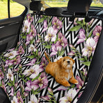 Purple Alstroemeria Zigzag Pattern Print Pet Car Back Seat Cover