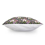 Purple Alstroemeria Zigzag Pattern Print Pillow Cover