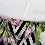 Purple Alstroemeria Zigzag Pattern Print Sofa Cover