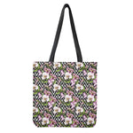Purple Alstroemeria Zigzag Pattern Print Tote Bag