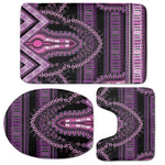 Purple And Black African Dashiki Print 3 Piece Bath Mat Set