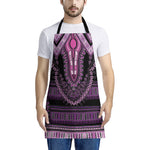 Purple And Black African Dashiki Print Apron
