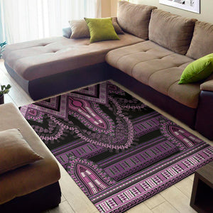 Purple And Black African Dashiki Print Area Rug