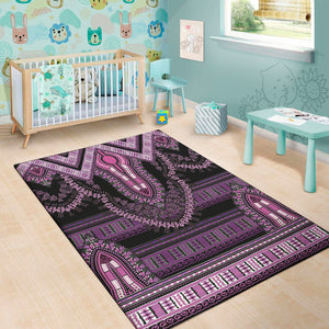 Purple And Black African Dashiki Print Area Rug