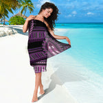 Purple And Black African Dashiki Print Beach Sarong Wrap