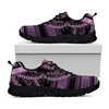 Purple And Black African Dashiki Print Black Sneakers