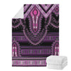 Purple And Black African Dashiki Print Blanket