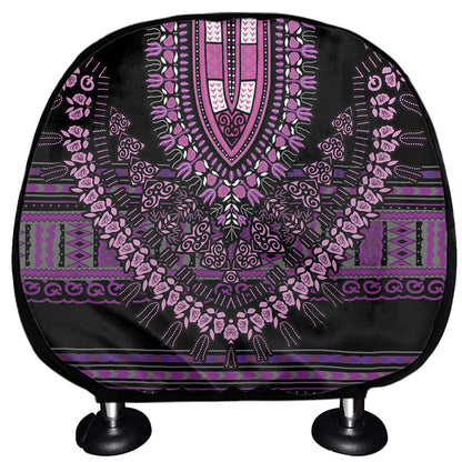 Purple And Black African Dashiki Print Car Headrest Covers
