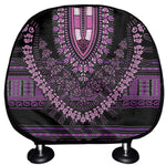 Purple And Black African Dashiki Print Car Headrest Covers