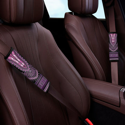 Purple And Black African Dashiki Print Car Seat Belt Covers