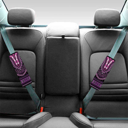Purple And Black African Dashiki Print Car Seat Belt Covers