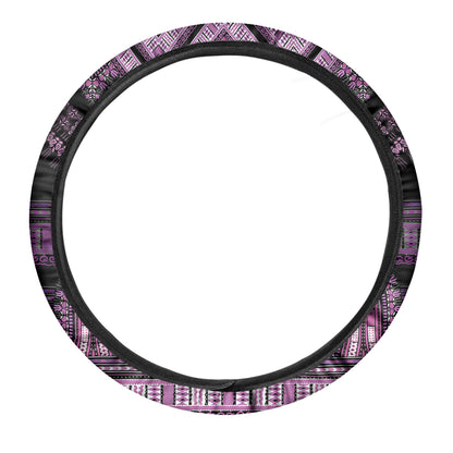 Purple And Black African Dashiki Print Car Steering Wheel Cover
