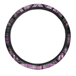 Purple And Black African Dashiki Print Car Steering Wheel Cover