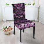Purple And Black African Dashiki Print Dining Chair Slipcover