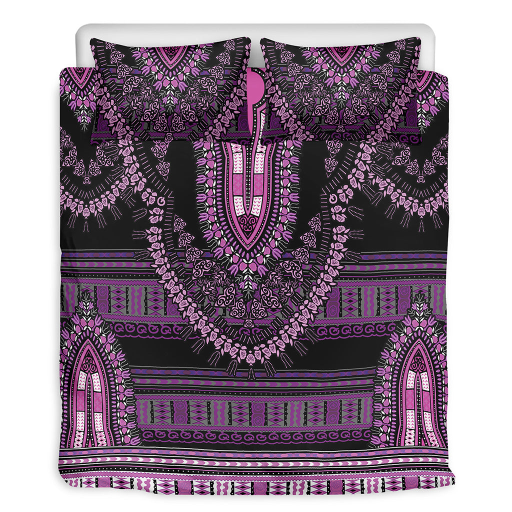 Purple And Black African Dashiki Print Duvet Cover Bedding Set