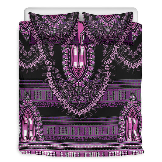 Purple And Black African Dashiki Print Duvet Cover Bedding Set