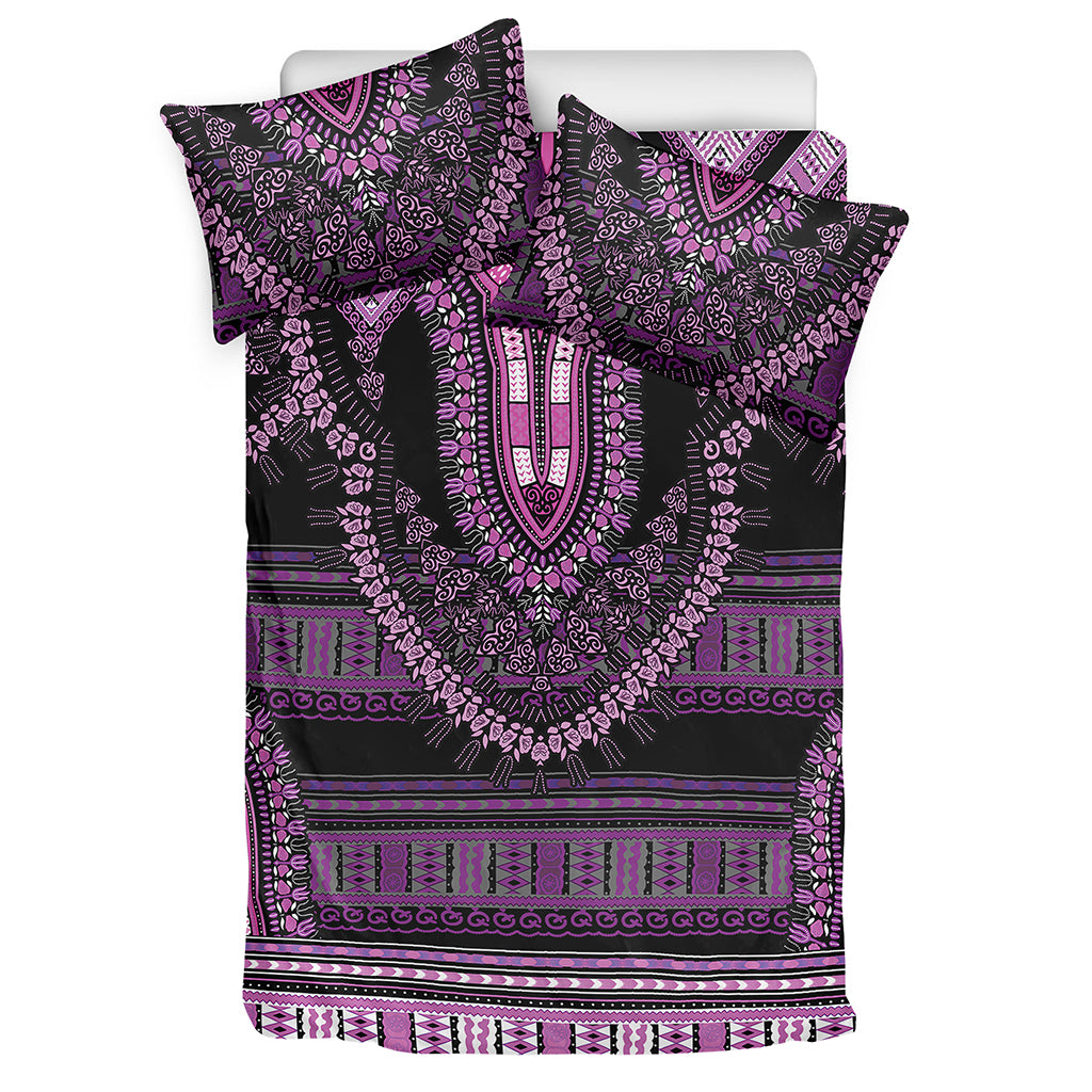 Purple And Black African Dashiki Print Duvet Cover Bedding Set