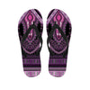 Purple And Black African Dashiki Print Flip Flops