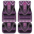 Purple And Black African Dashiki Print Front and Back Car Floor Mats