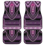 Purple And Black African Dashiki Print Front and Back Car Floor Mats