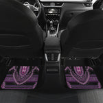 Purple And Black African Dashiki Print Front and Back Car Floor Mats