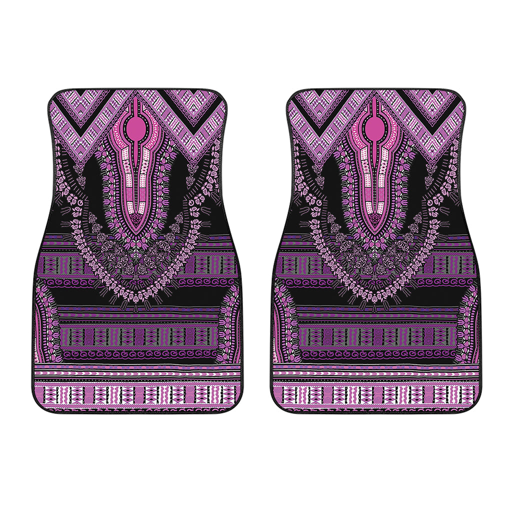 Purple And Black African Dashiki Print Front Car Floor Mats
