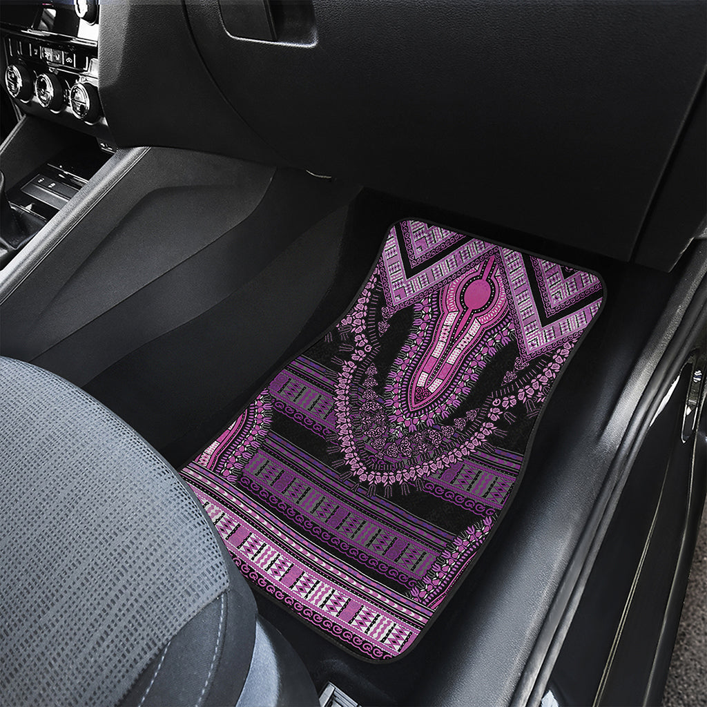 Purple And Black African Dashiki Print Front Car Floor Mats