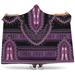 Purple And Black African Dashiki Print Hooded Blanket