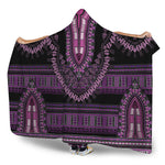Purple And Black African Dashiki Print Hooded Blanket