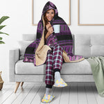 Purple And Black African Dashiki Print Hooded Blanket