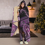 Purple And Black African Dashiki Print Hooded Blanket