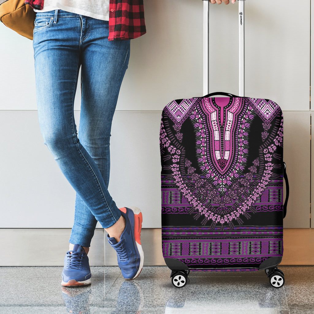 Purple And Black African Dashiki Print Luggage Cover