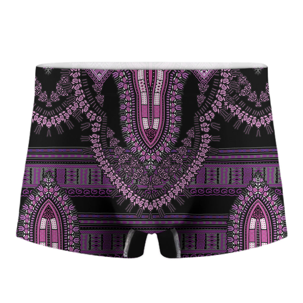 Purple And Black African Dashiki Print Men's Boxer Briefs