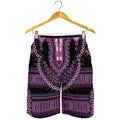 Purple And Black African Dashiki Print Men's Shorts
