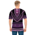 Purple And Black African Dashiki Print Men's T-Shirt