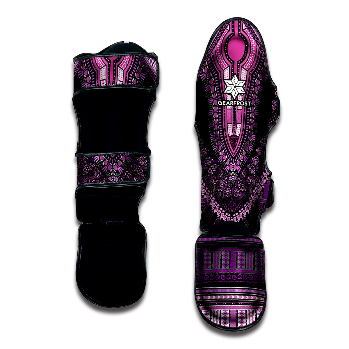 Purple And Black African Dashiki Print Muay Thai Shin Guard