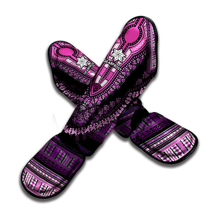 Purple And Black African Dashiki Print Muay Thai Shin Guard