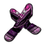 Purple And Black African Dashiki Print Muay Thai Shin Guard