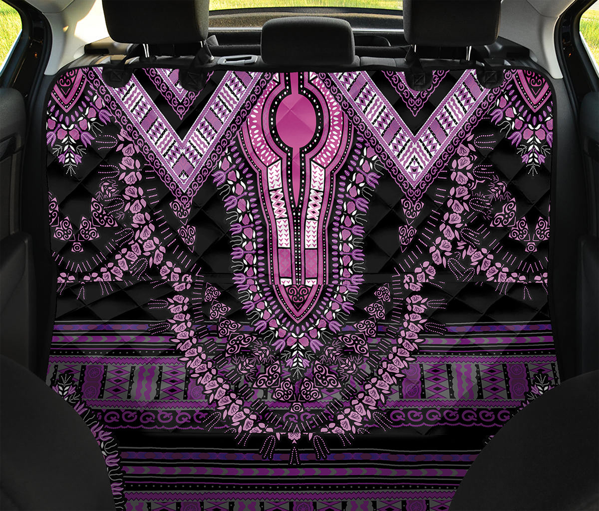 Purple And Black African Dashiki Print Pet Car Back Seat Cover