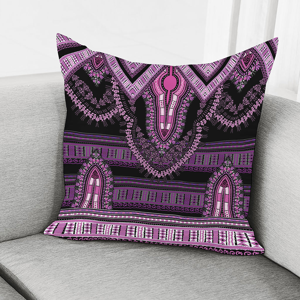 Purple And Black African Dashiki Print Pillow Cover