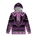 Purple And Black African Dashiki Print Pullover Hoodie